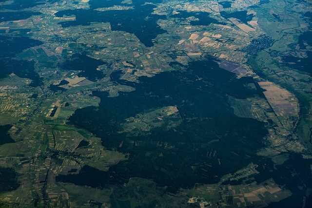 aerial, flight, view